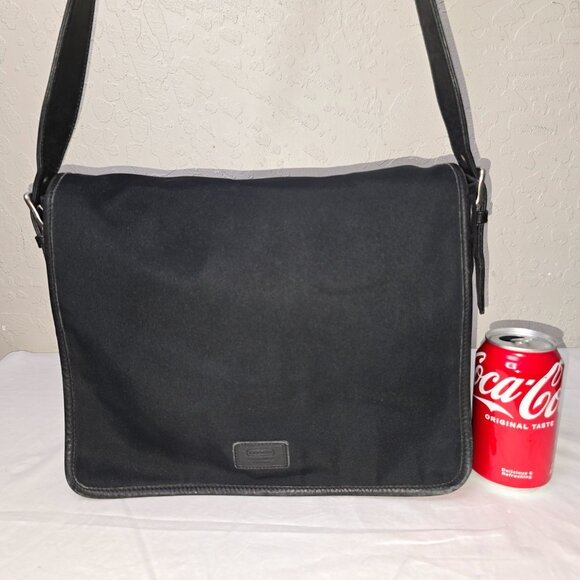 Coach 5118 Track Black Cabriolet Canvas & Leather Crossbody Laptop Messenger - Picture 2 of 16